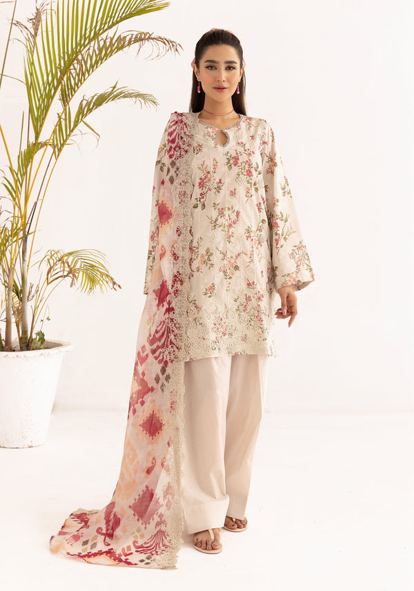 Mehtab 3 Piece Stitched Cambric Suit - 5373